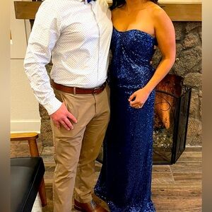 Navy blue evening gown